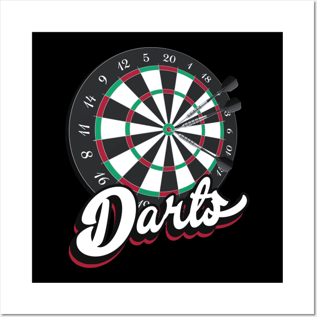 Darts vintage Dart Gifts Wall Art by Foxxy Merch